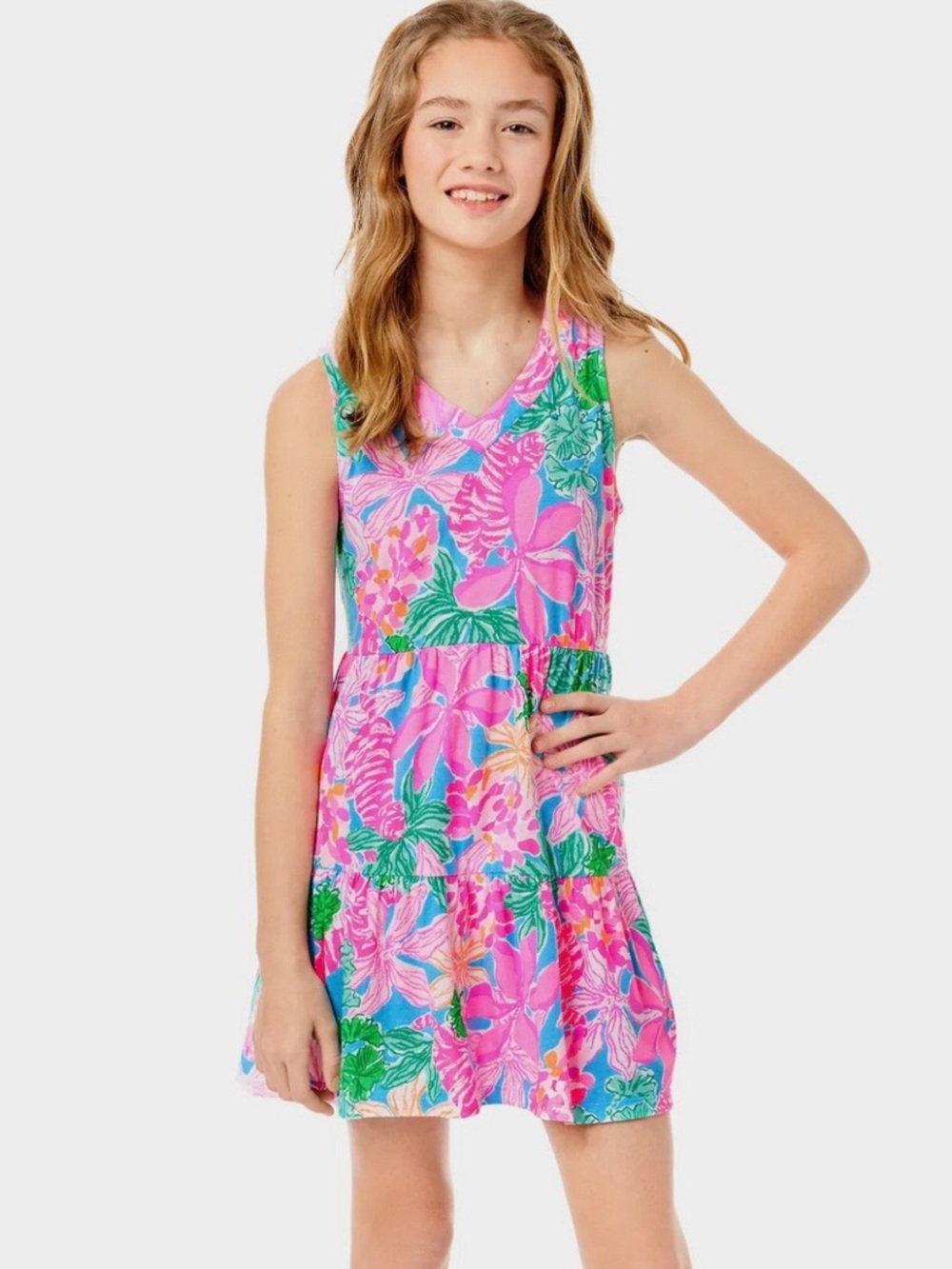 Lilly Pulitzer Girls Lorina Swing Dress “Tiger’s Lair” Sz XL 12-14